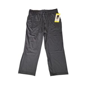32 Degrees Cool Womens Black Capri Pants Small Drawstring Waist Pockets New